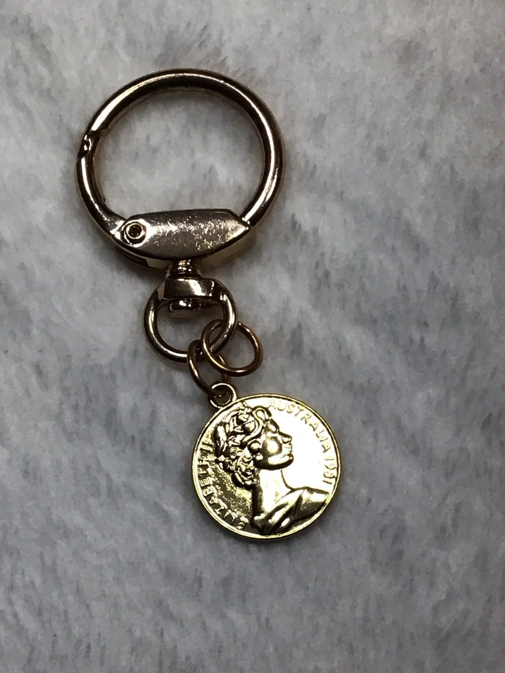 Gold Coin Charm Keyring - Women Accessories